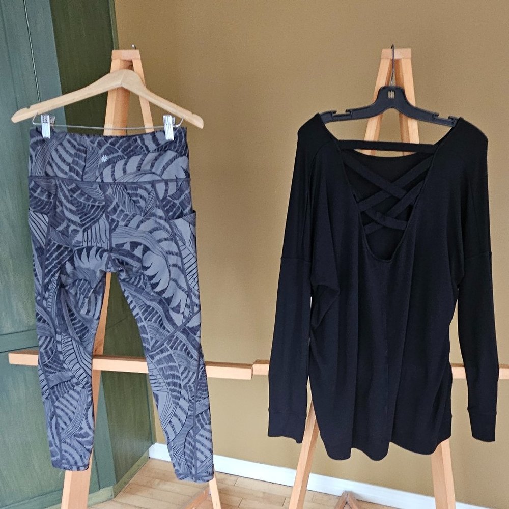 Athleta Black Crisscross Back Sweater
